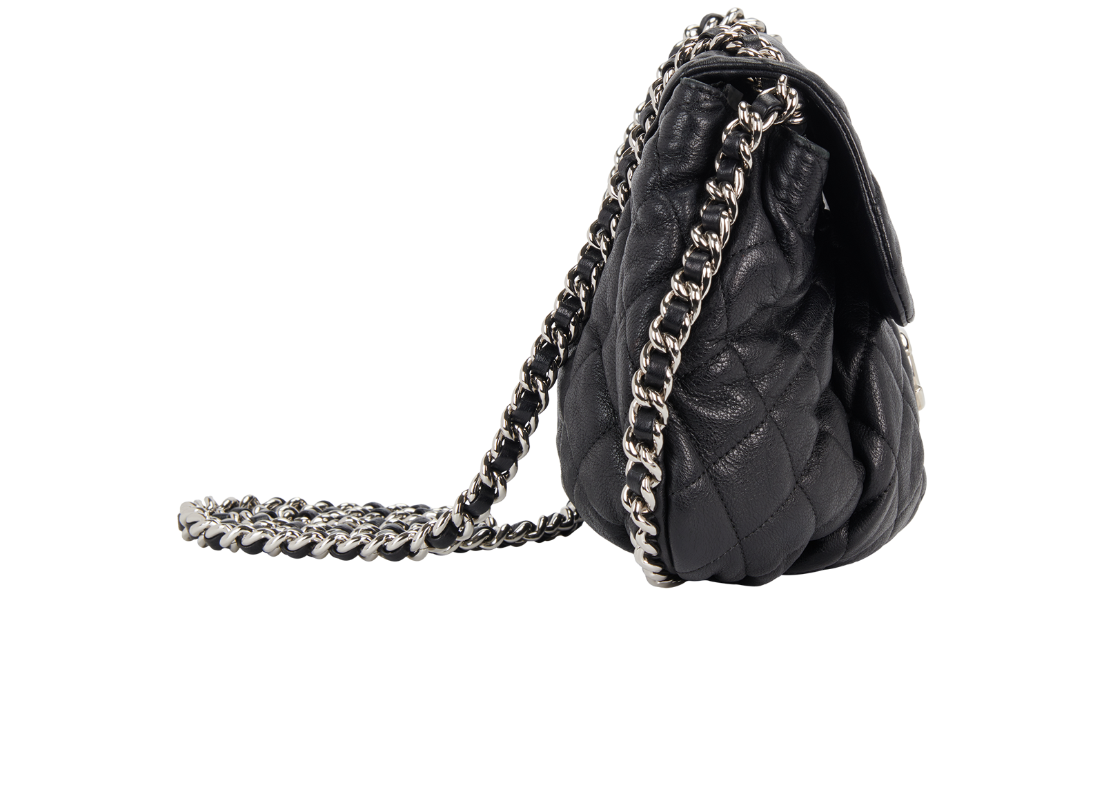 Chain Around Crossbody, &pound;1,750, Handbags, Black, Leather, Side view